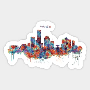 Milwaukee Watercolor Skyline Sticker